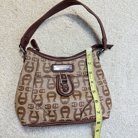 Etienne Aigner 90’s Women Brown Tan Shoulder Bag Leather Small Casual Party Chic - Picture 13 of 16